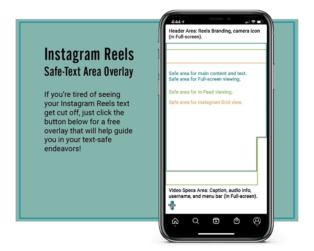 Instagram Reels "Title Safe" graphic overlay — Vertical River